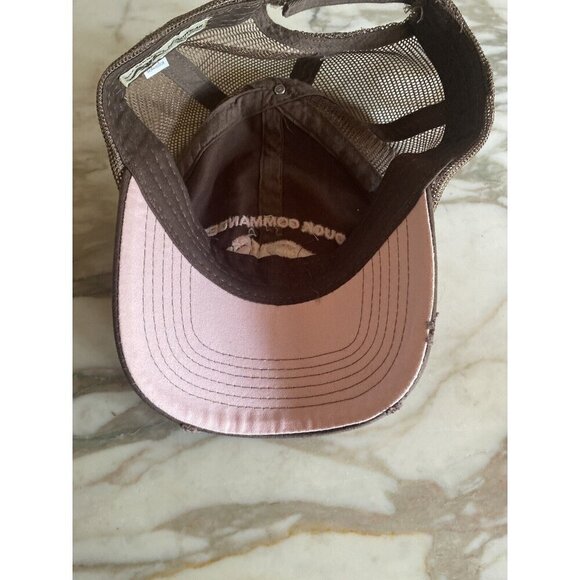 Duck Commander Dynasty Mesh Back Trucker Women's Pink Brown Cap Hat Distressed - Picture 6 of 8
